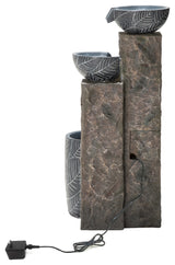 Natural Leaf Textured 4-Tier Resin Fountain