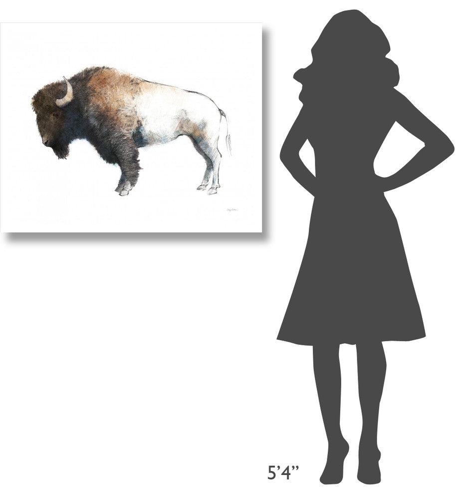 "Colorful Bison Dark Brown" Digital Paper Print by Avery Tillmon, 37"x30"