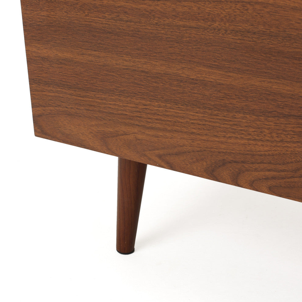GDF Studio Reginald Mid Century Design Tv Stand, Walnut