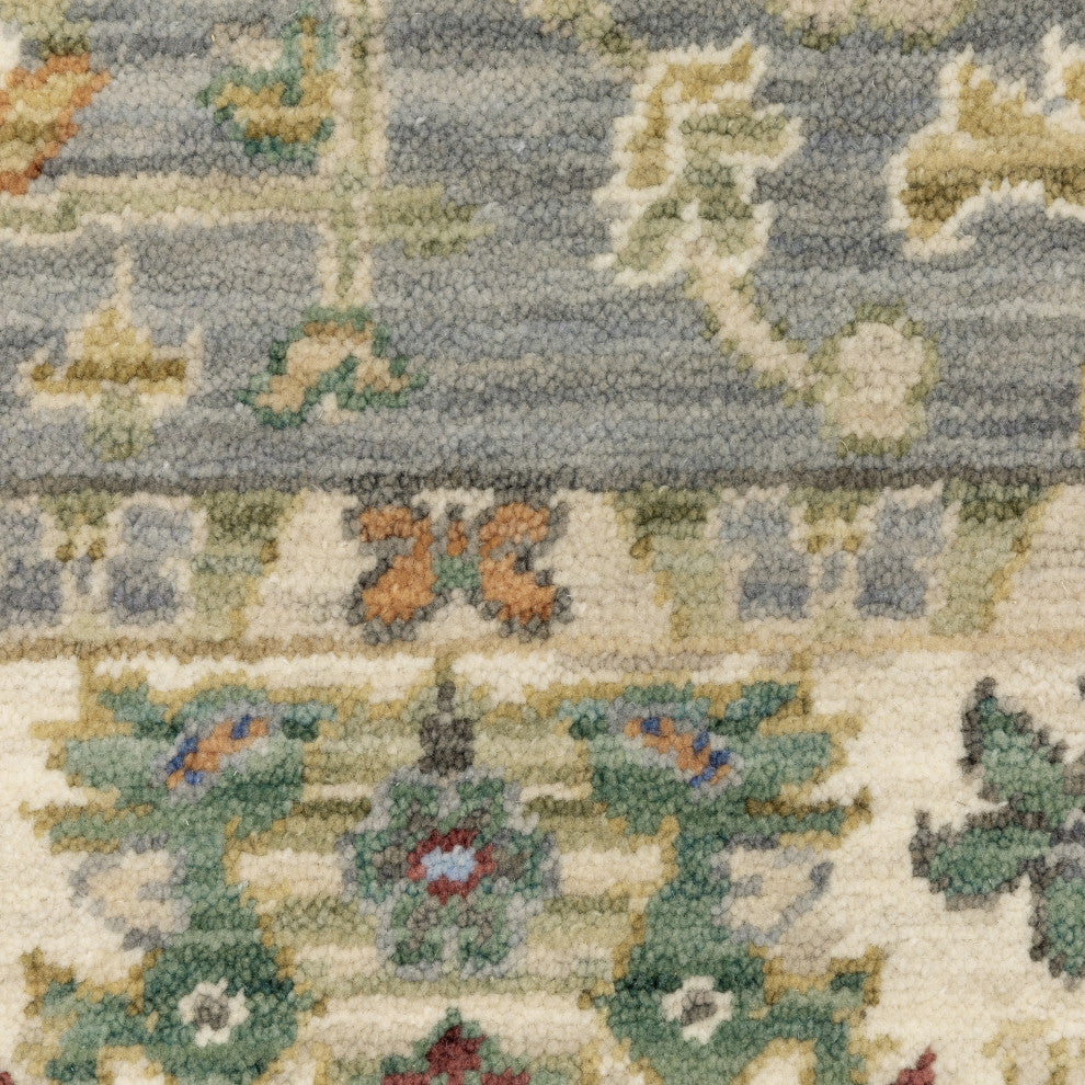 Leoness Oriental Indoor Area Rug, Grey, 2'6" X 12'