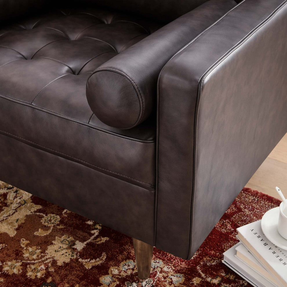 Valour Leather Armchair, Brown
