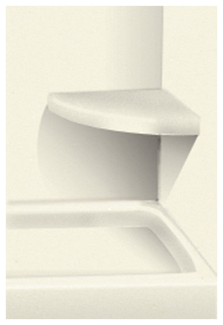 14"x14" Solid Surface Wall-Mount Corner Decor Shower Sea, Biscuit