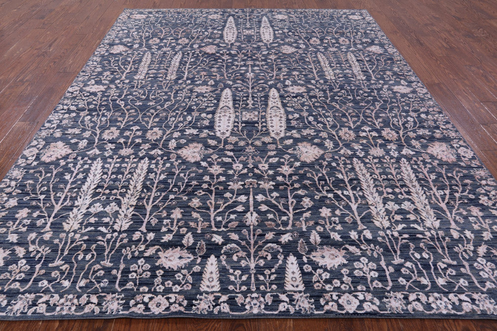 8' 2" X 10' 5" Cypress Tree Hand Knotted Wool and Silk Rug Q8715