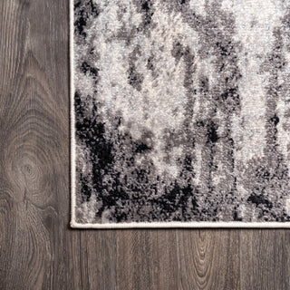 Storm Modern Abstract Area Rug, Gray/Cream, 2 X 8