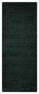HAND KNOTTED LOOM SILK ECO-FRIENDLY AREA RUGS-Dark Green Color,Solid Design, [Runner] 2'8''x10'