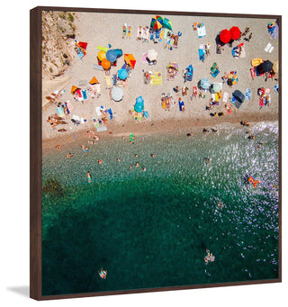 "Packed Beach" Floater Framed Painting Print on Canvas, 48"x48"