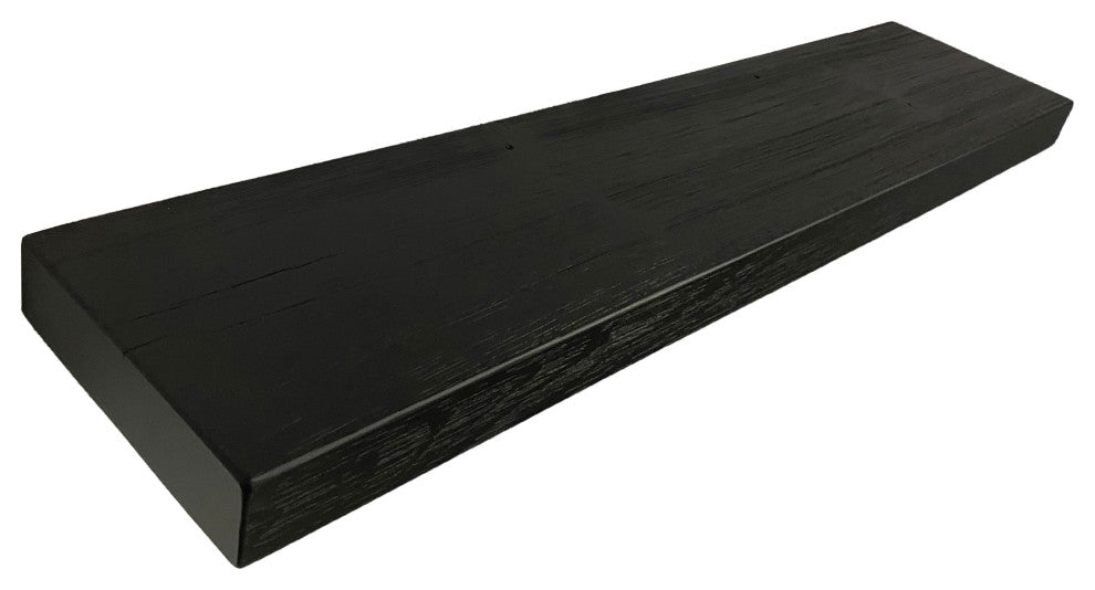 Rustic, Floating Shelf, 2" Thick x 8" Deep, with Mounting, Black, 72"