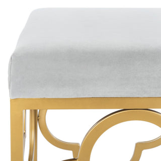 Safavieh Fleur Rectangle Bench, Grey/Gold