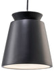 Radiance Trapezoid Pendant, Polished Chrome, Matte Black Shade Black Cord LED