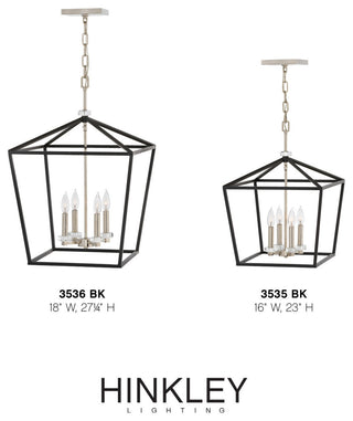 Hinkley Stinson Open Frame Pendant, Black, Medium