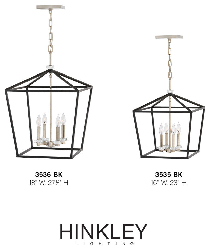 Hinkley Stinson Open Frame Pendant, Black, Medium