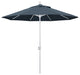 9' Matted White Push-Button Tilt Crank Aluminum Umbrella, Sapphire Pacifica