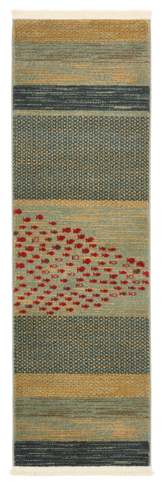 Unique Loom Blue Fars Jordan 2' 0 x 6' 0 Runner Rug