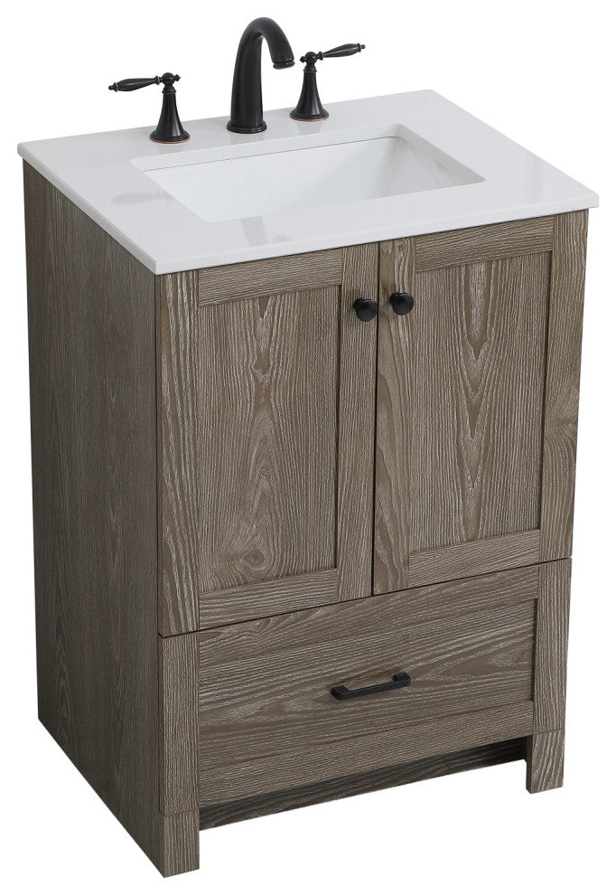 Elegant Lighting VF2824 Soma 24" - Weathered Oak