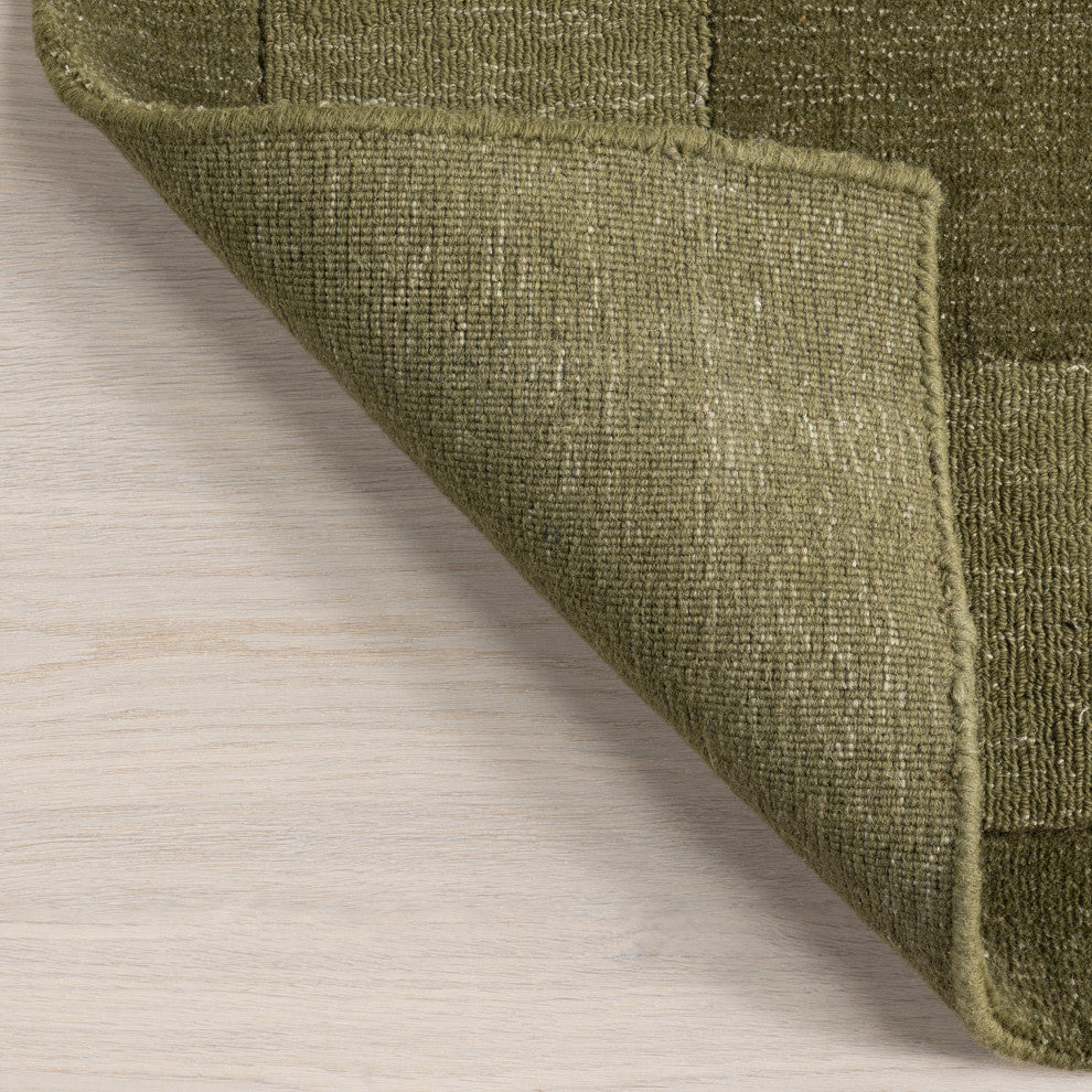 Petra High-Low Wool-Blend Area Rug, Verdant Green 10'' x 14''