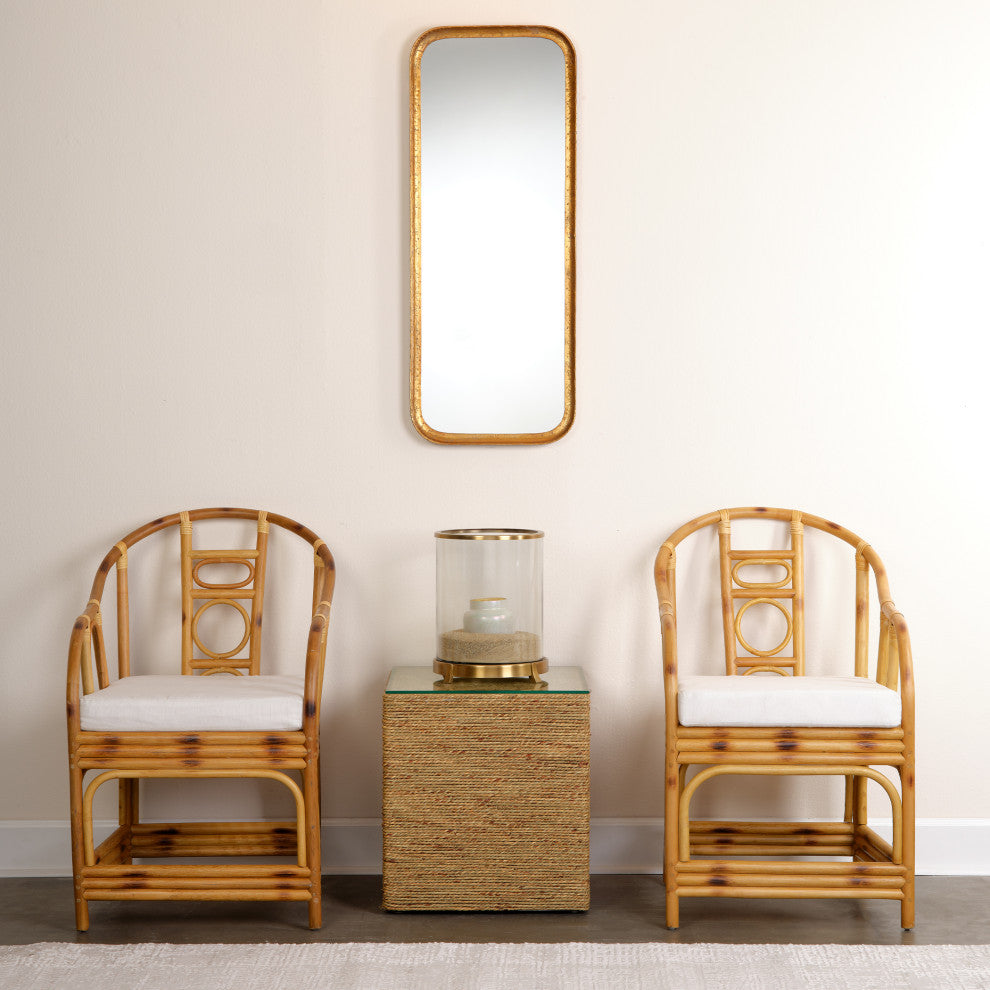 Capital Iron Rectangle Mirror, Gold Leaf Metal