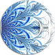 Fractal Flower In Soft Blue Digital Art, Floral Disc Metal Artwork, 11"