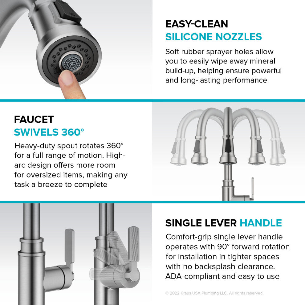 Sellette Pull-Down Kitchen Faucet, Spot Free Stainless Steel, Model Kpf-4101sfs