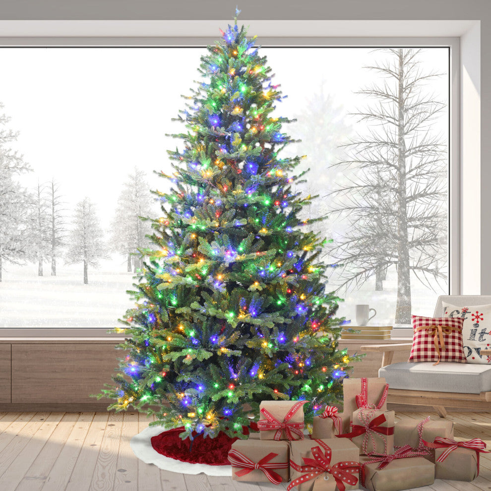 7.5-Ft. Oregon Pine Christmas Tree, Multi-Color LED String Lighting