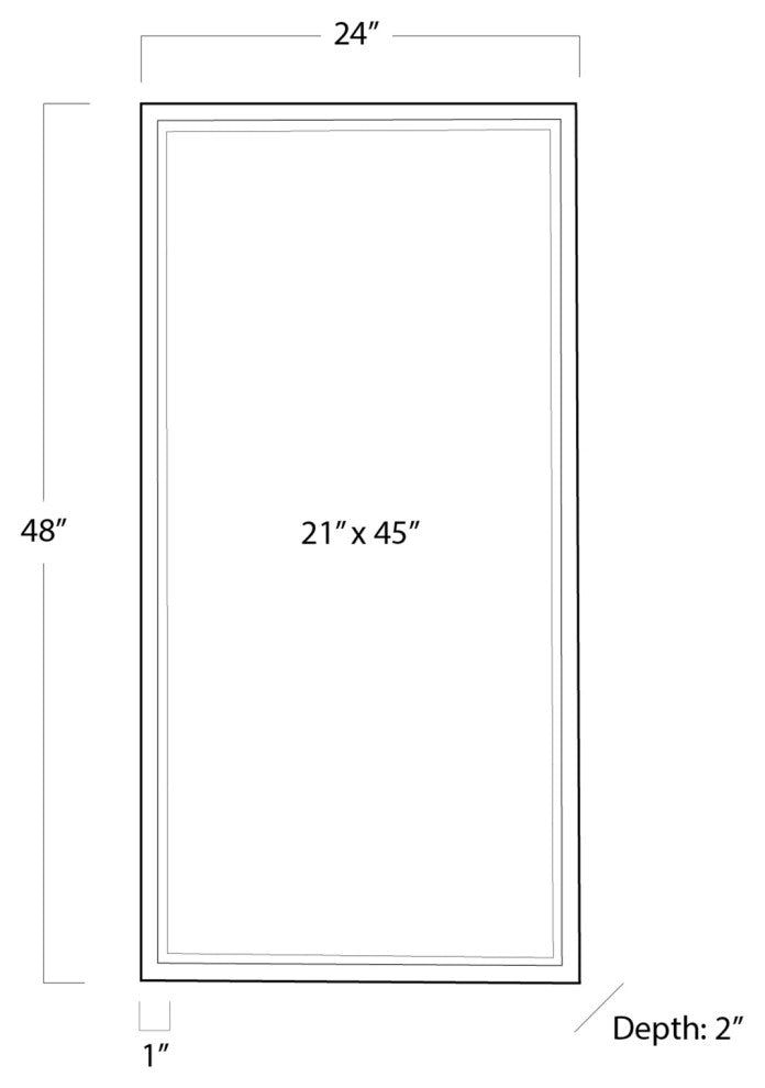 Rectangle Mirror, Brass