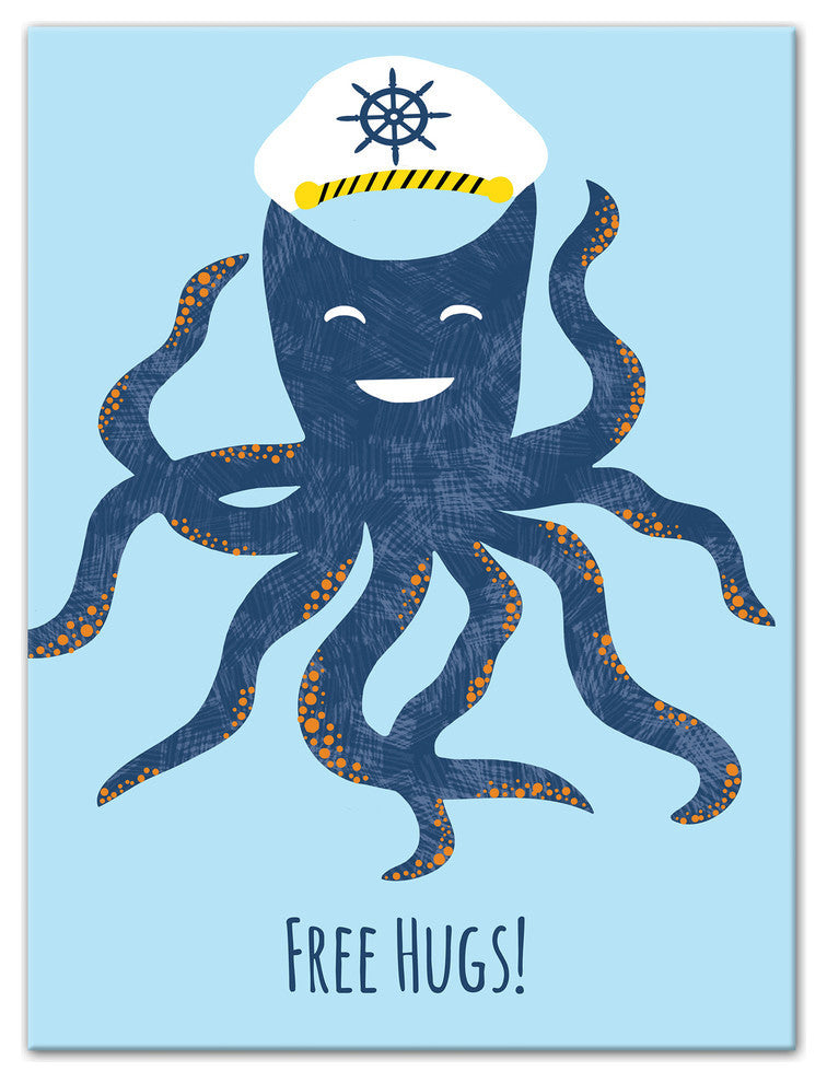 Free Hugs Octopus 12x16 Canvas Wall Art