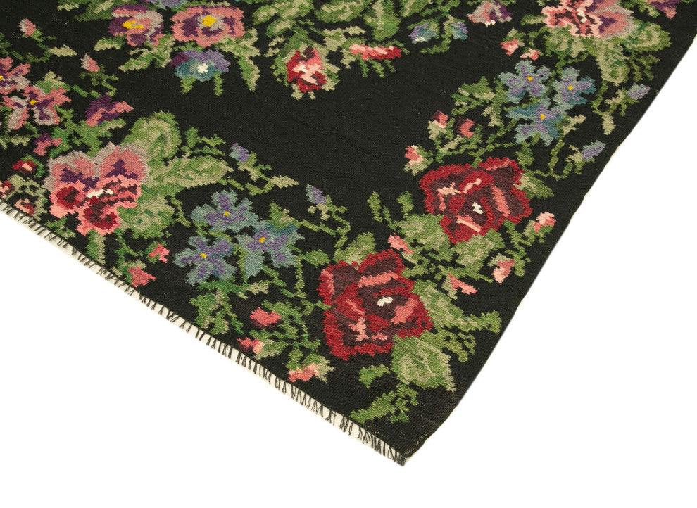 Rug N Carpet - Handmade Bessarabian 6' 5'' x 15' 5'' Vintage Floral Kilim Rug