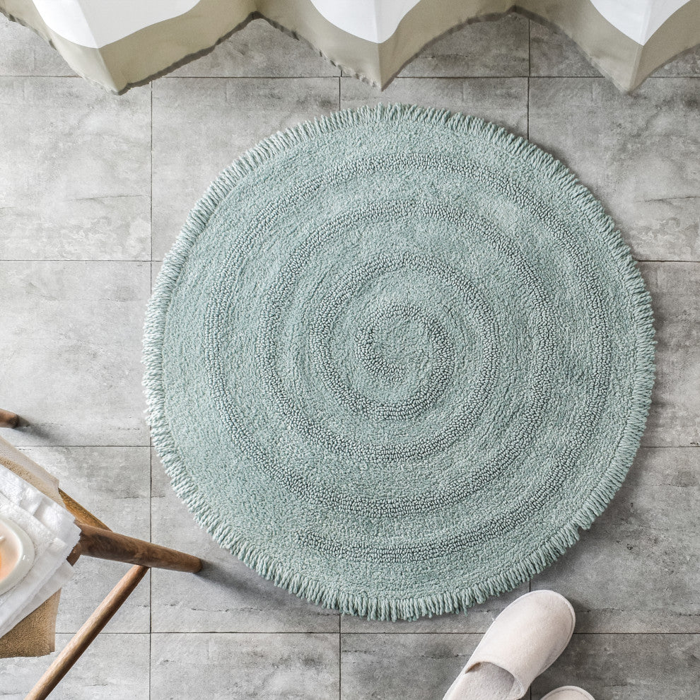 Hartley Machine Tufted Bath Mat, Blue, 30"x30"