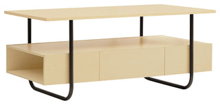 Rivo 33.50" Light Maple Rectangle Coffee Table With Drawer