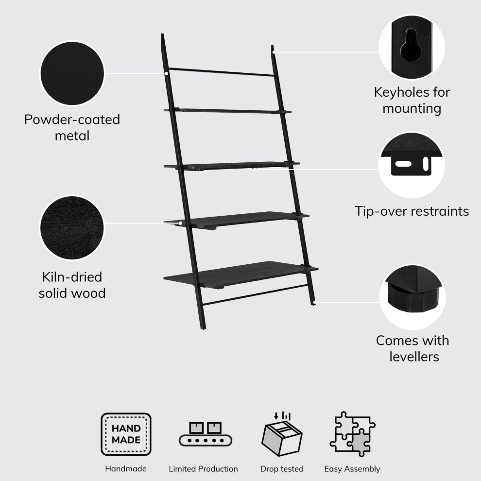 Lasalle Ladder Shelf, Black