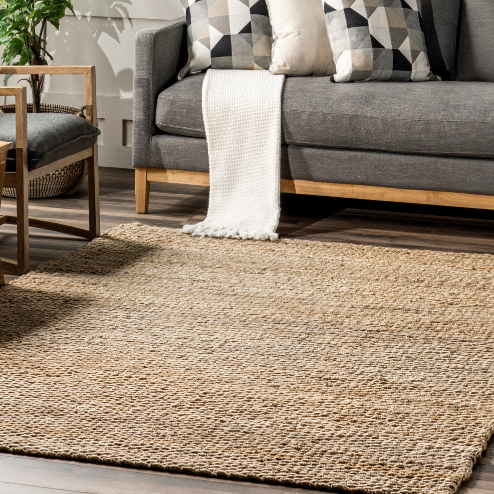Nuloom Hand Woven Hailey Jute Rug, Natural 2'x3'