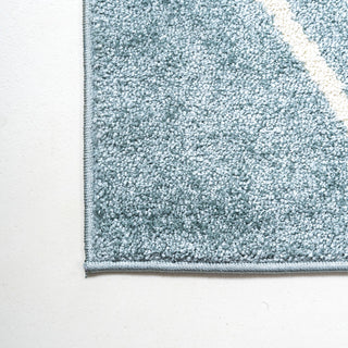 Cole Minimalist Diamond Trellis Light Blue/White 2 ft. x 10 ft. Runner Rug