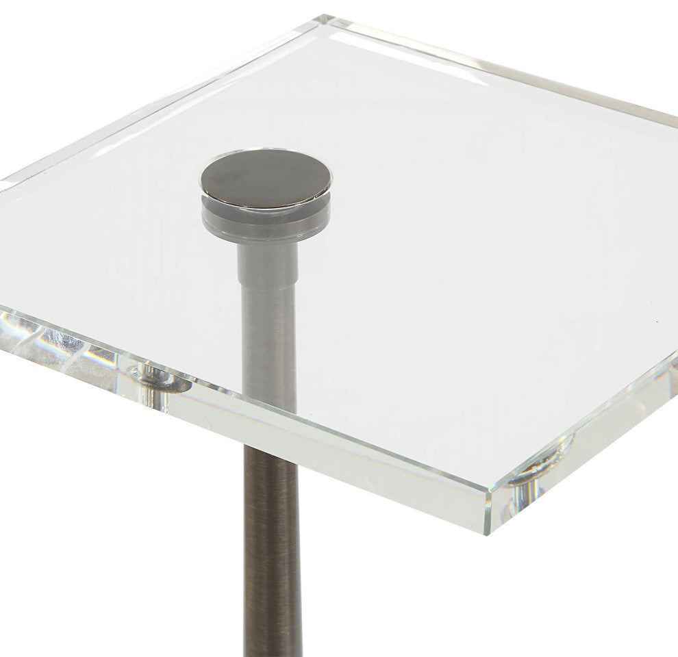 Uttermost Pelton Marble Glass Drink Table