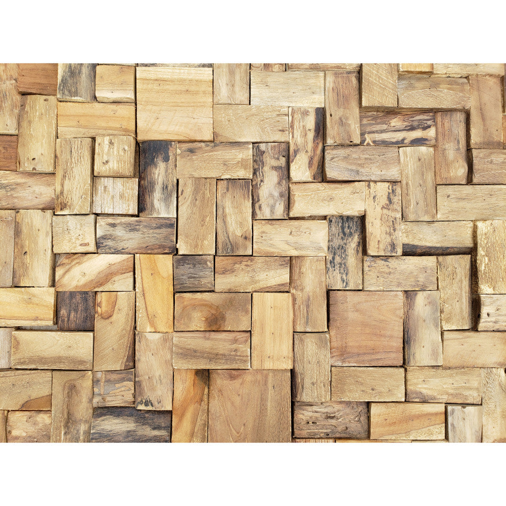 Rustic Recycled Teak Wood Java Coffee Table, 32 inch