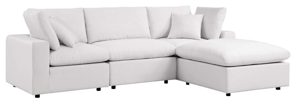Commix 4-Piece Outdoor Patio Sectional Sofa White