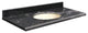 Quartz 37"x22" Vanity Top, Single Faucet Hole, Milky Way, Biscuit Bowl