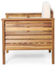 Rabun Outdoor Acacia Wood Club Chairs with Cushions, Teak + Cream, Single