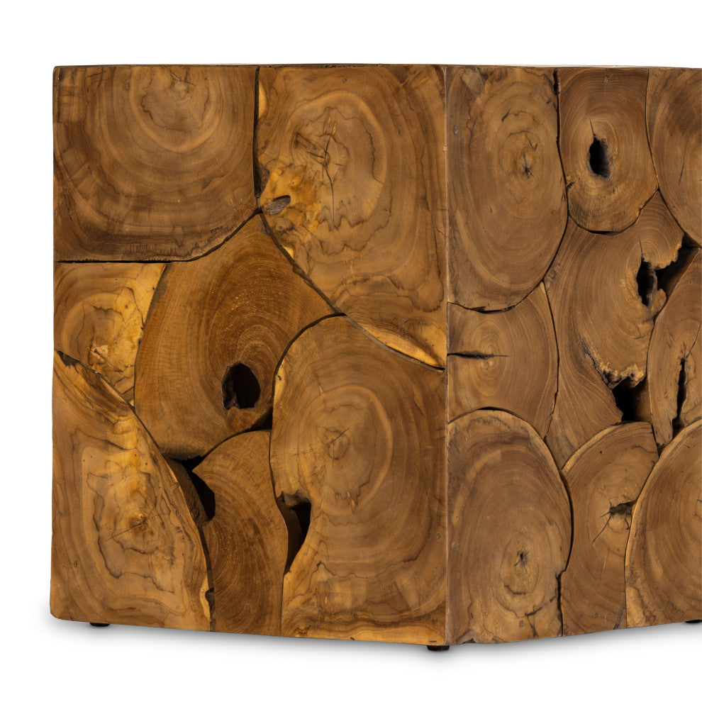 Tomlin Outdoor End Table-Teak Root