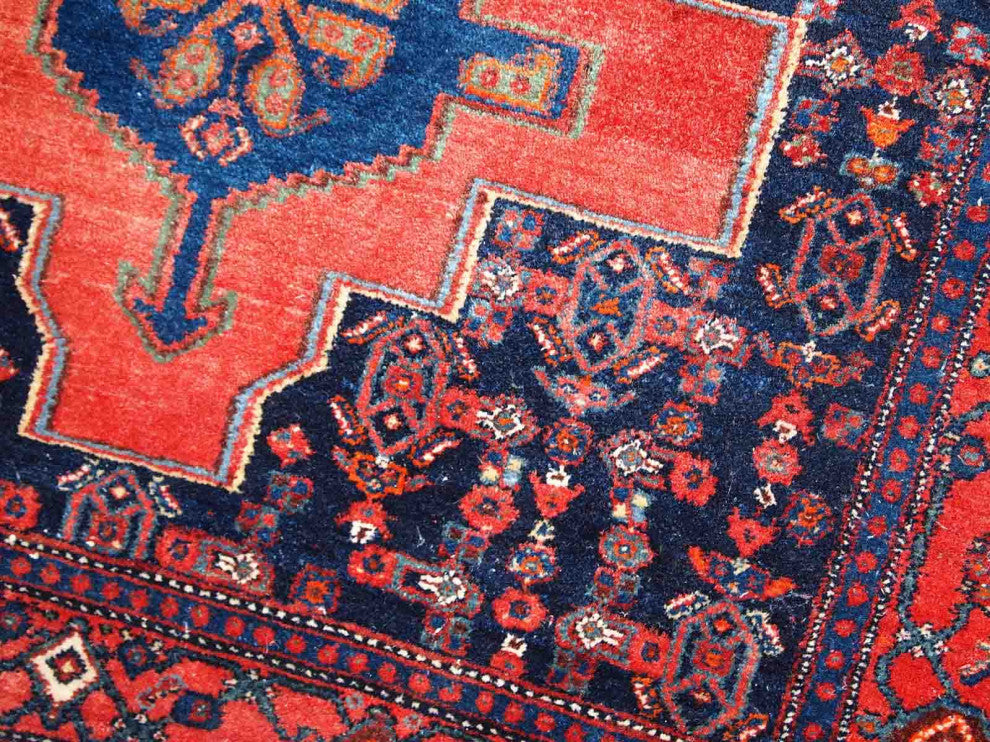Handmade Vintage Persian Senneh Rug, 3.9'x5.5', 119cmx169cm 1960s
