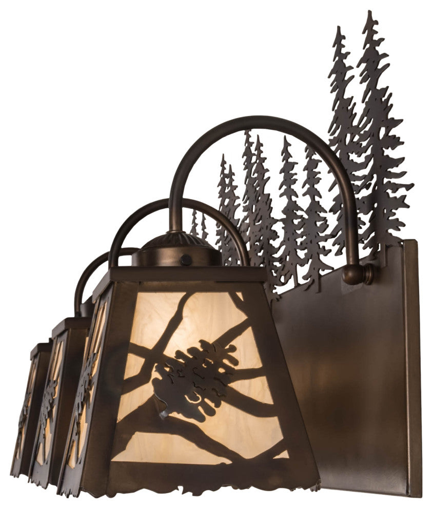 28 Wide Spruce Pine 3 Light Vanity Light