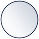 Elegant Decor MR4031BL Metal Frame Round Mirror, 24" Blue
