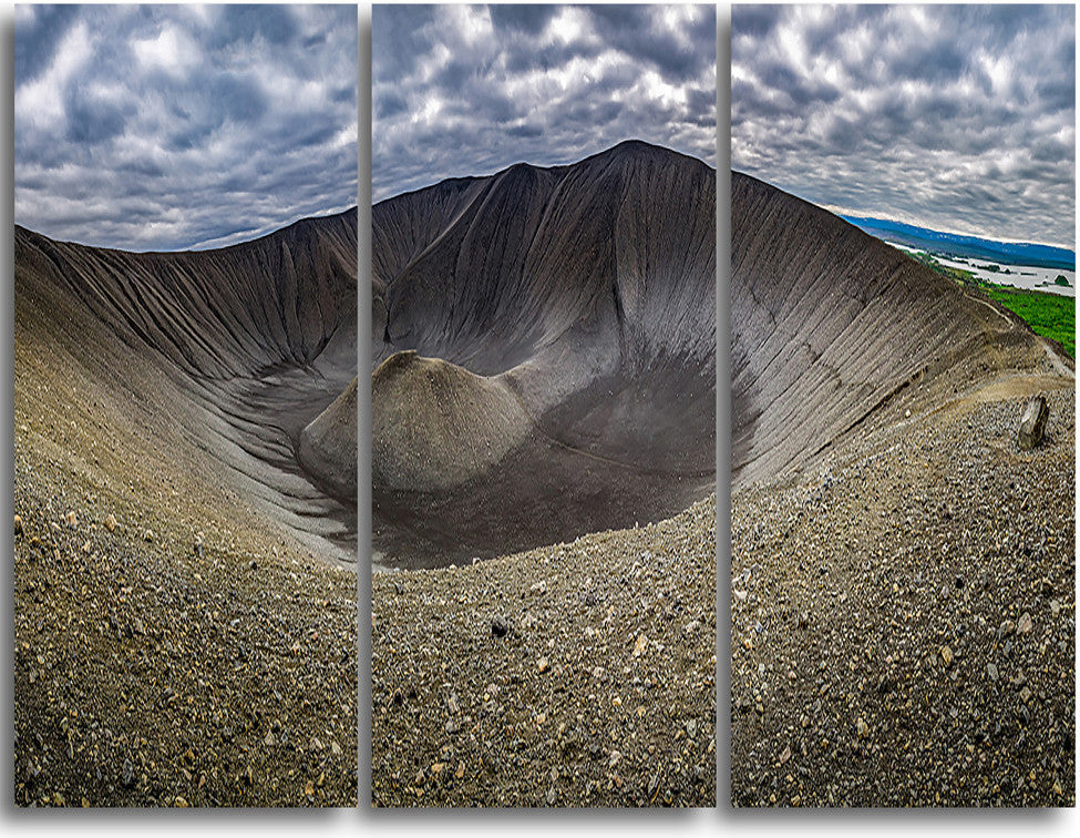 "Volcano Crater Dimmu Borgir" Metal Wall Art, 3 Panels, 36"x28"