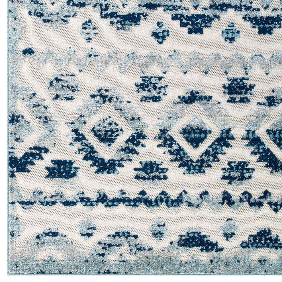Contemporary Abstract Diamond Moroccan Trellis 8x10 Indoor and Outdoor Area Rug