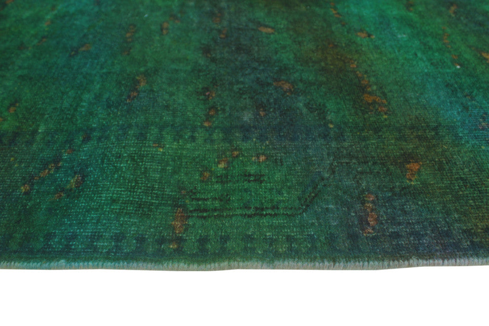 Vintage Distressed Albertee Green/Purple Runner, 3'3x9'4