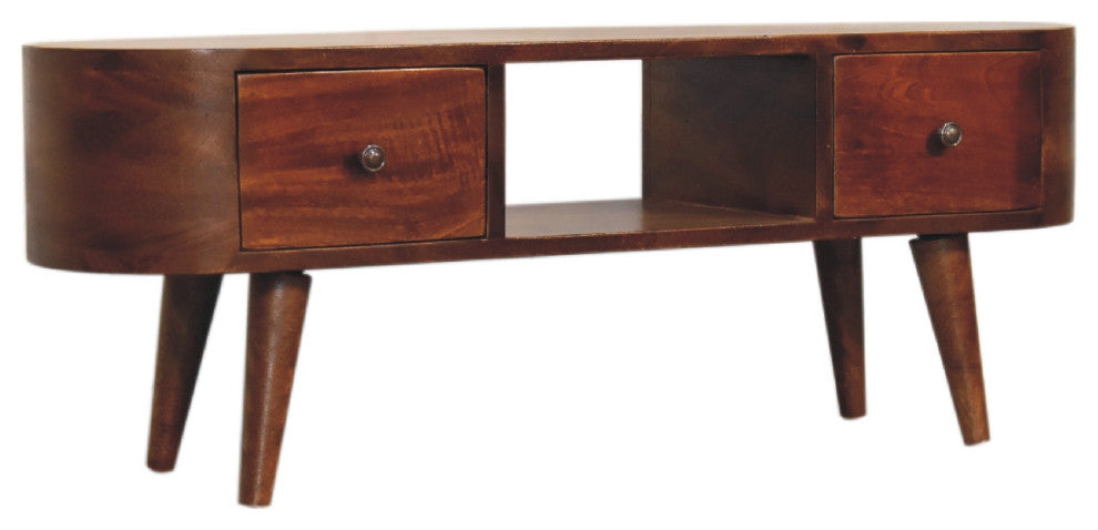 Chestnut Round Open Media Unit