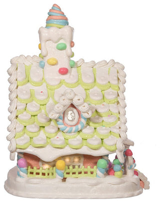 12.5" Battery-Operated Light Up Pastel Gingerbread House