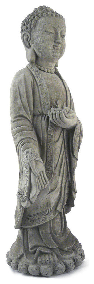 Standing Shakyamuni Buddha Cast Stone Garden Statue