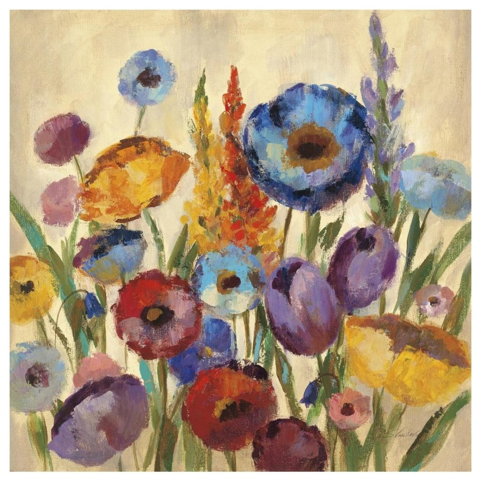 "Garden Hues II" Digital Paper Print by Silvia Vassileva, 32"x32"