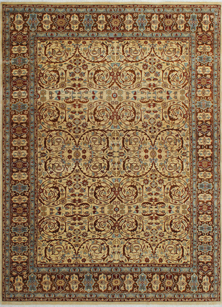 Turkish-Knotted Ankara 308 Ivory Rug, 7''11x10''8