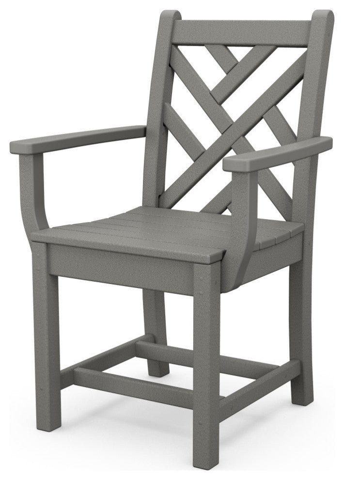 Polywood Chippendale Dining Arm Chair, Slate Gray