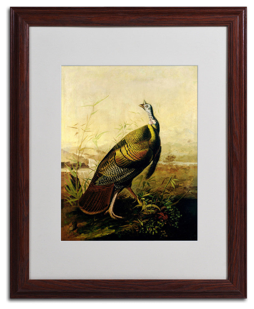 'American Wild Turkey' Matted Framed Canvas Art by John James Audubon